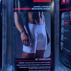 BNIB Men’s Under Armour white 6” inseam boxerjock™️ boxers/underwear/boxer brief
